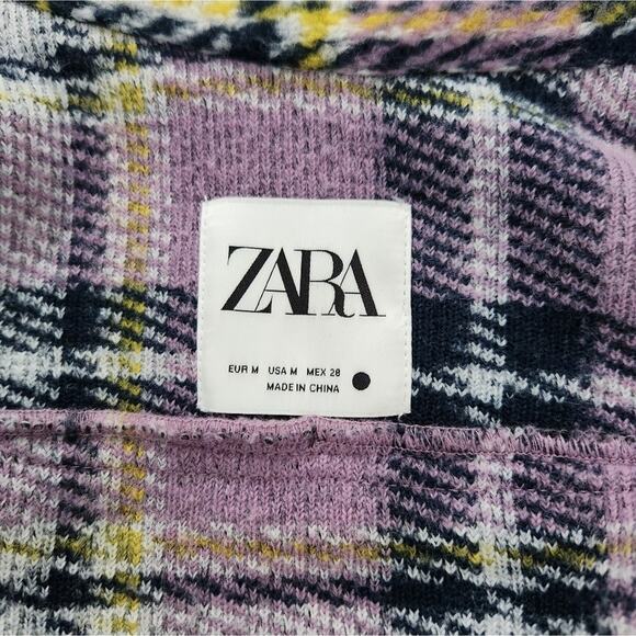 Zara Lavender Plaid Jeweled Oversized Shacket M - Picture 7 of 11